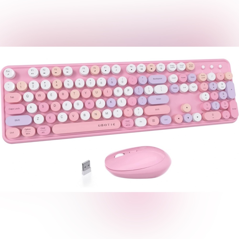 NEW IN BOX UBOTIE Colorful Computer Wireless Keyboard & Mouse